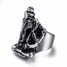 2017 new stainless steel vintage elephant silver ring for men